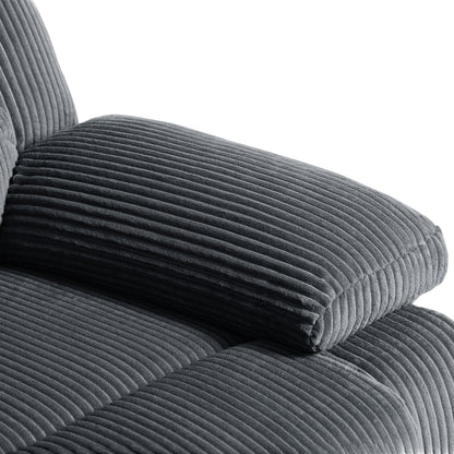 Fauteuil inclinable manuel classique en velours côtelé (lot de 2)