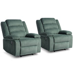 Fauteuil inclinable manuel classique en velours côtelé (lot de 2)