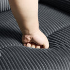Fauteuil inclinable manuel classique en velours côtelé (lot de 2)