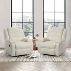 Fauteuil inclinable manuel classique en velours côtelé (lot de 2)