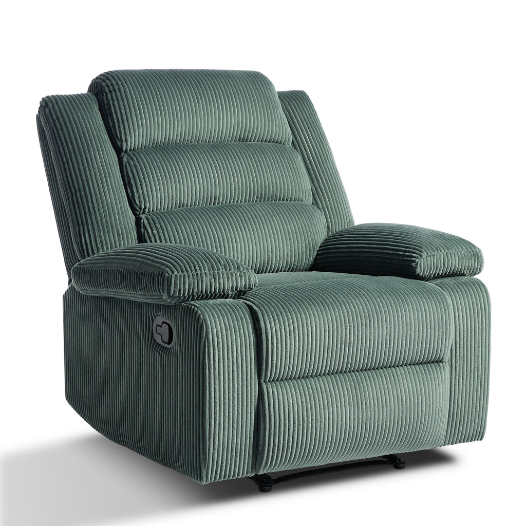 Fauteuil inclinable manuel classique rembourré en velours côtelé