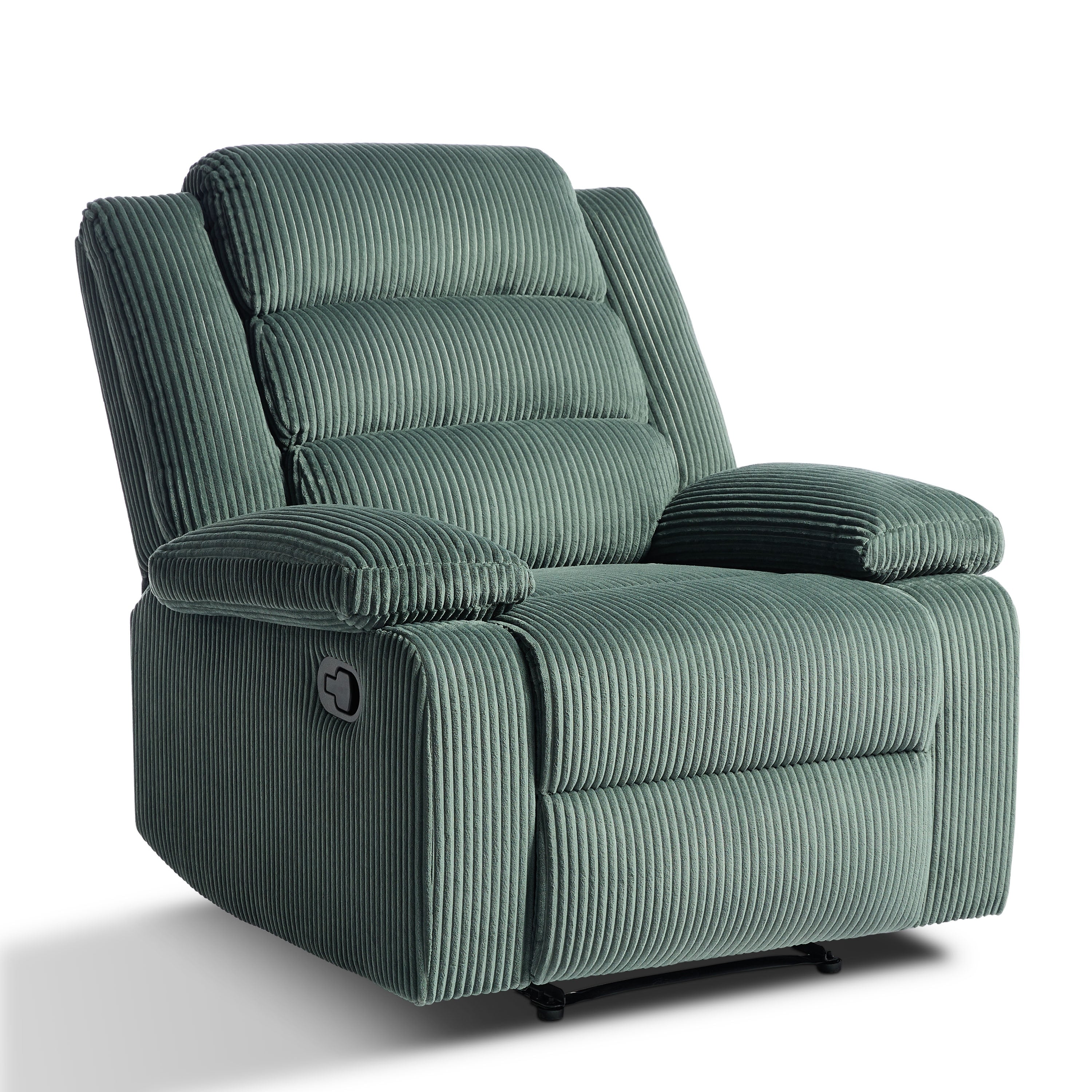 Fauteuil inclinable manuel classique rembourré en velours côtelé