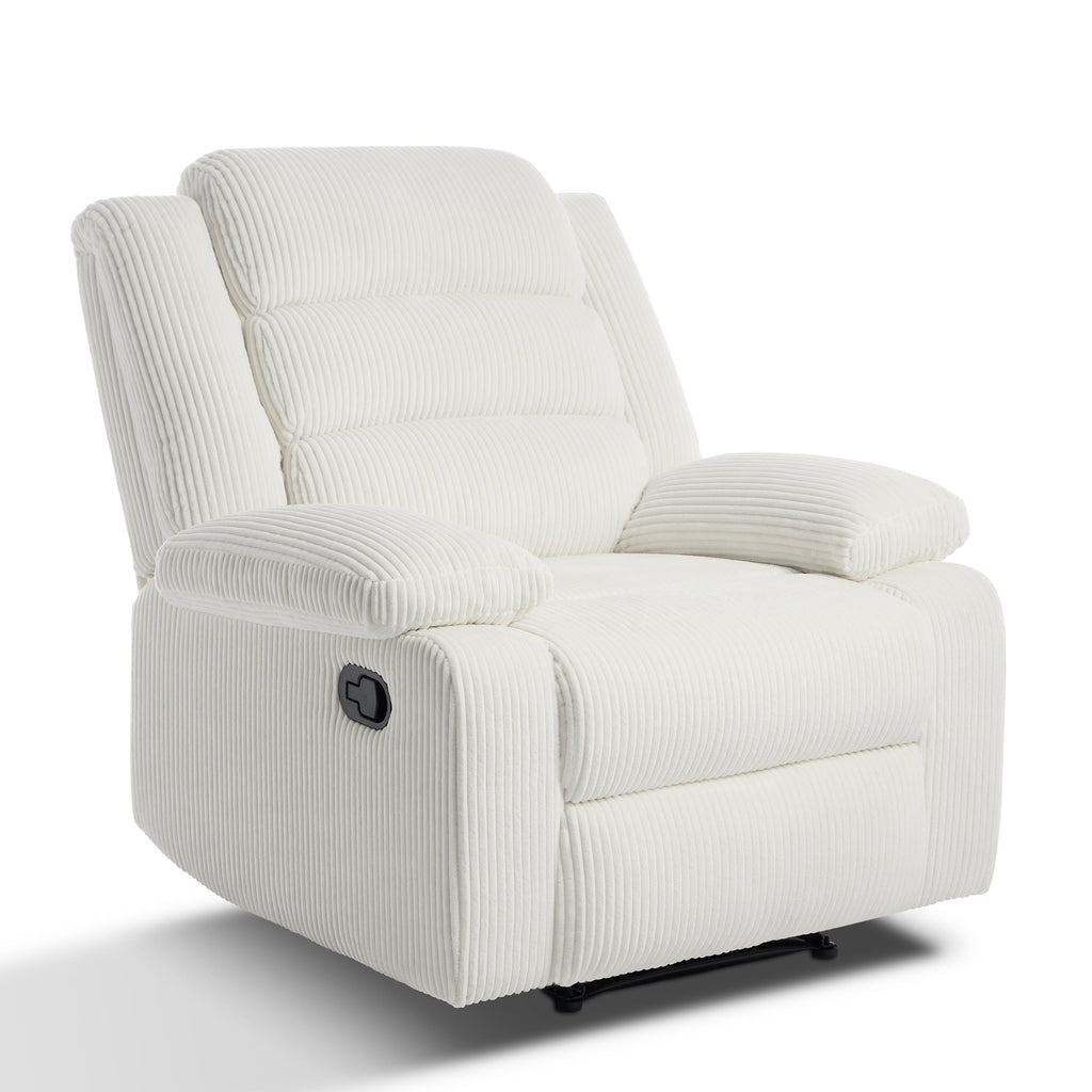 Fauteuil inclinable manuel classique rembourré en velours côtelé