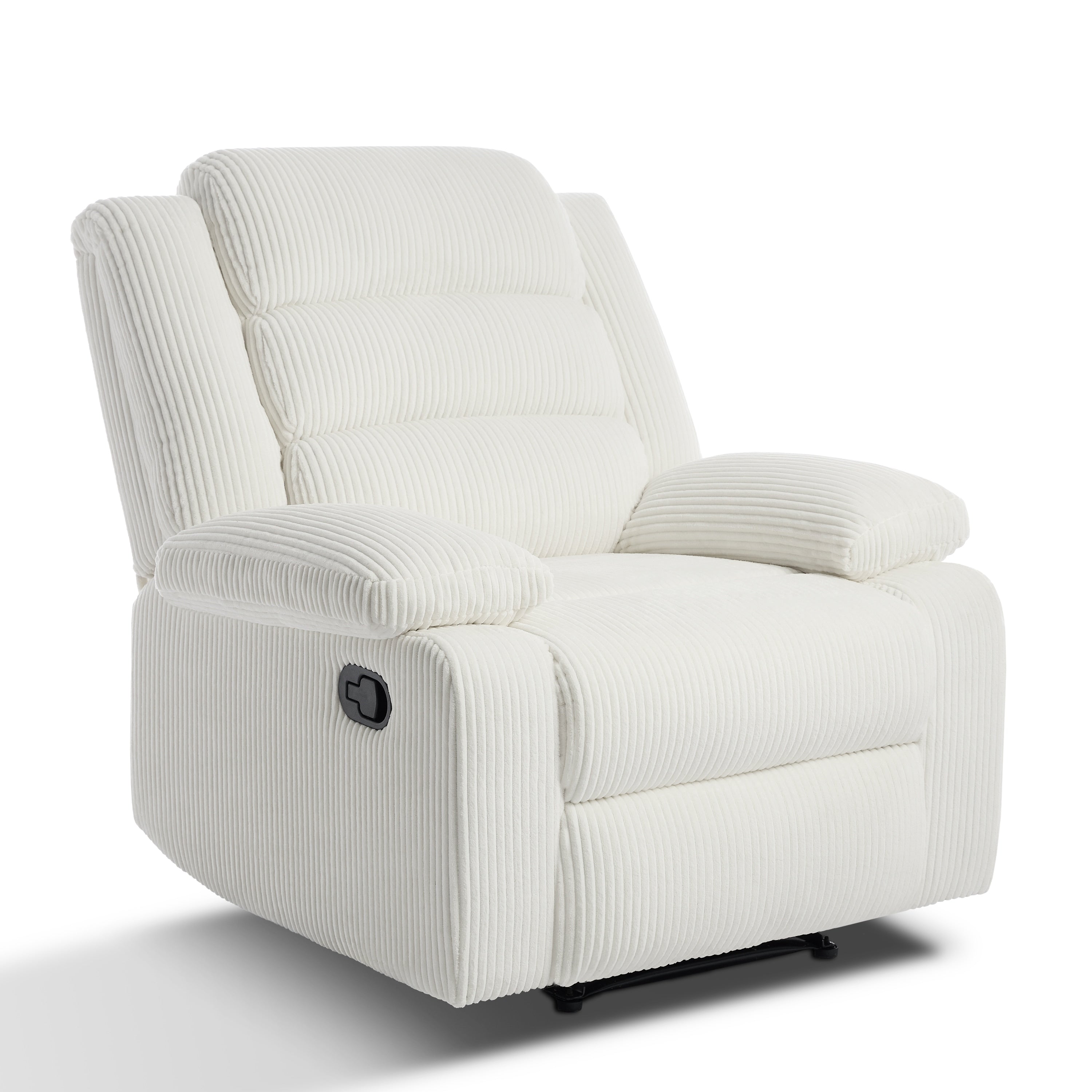 Fauteuil inclinable manuel classique rembourré en velours côtelé