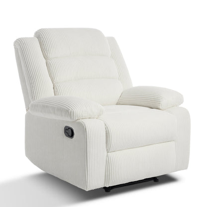 Fauteuil inclinable manuel classique rembourré en velours côtelé