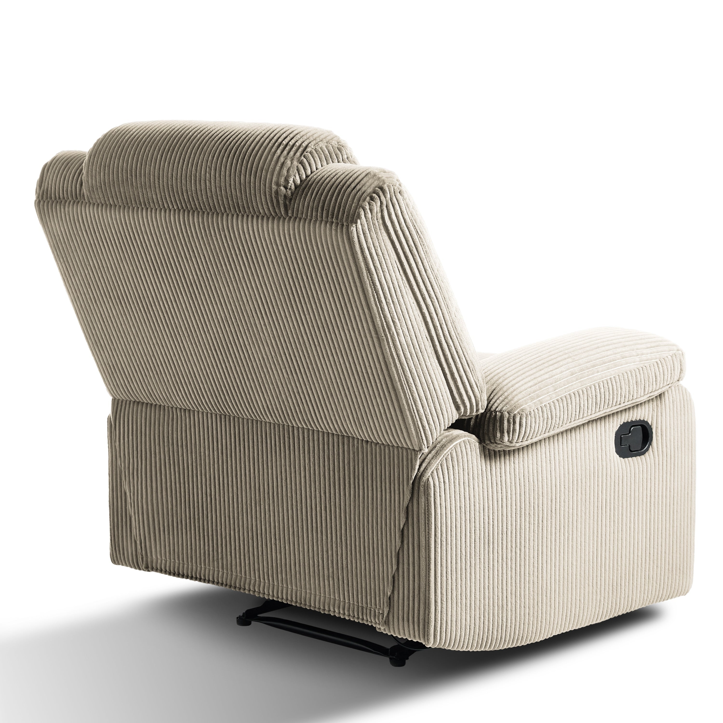 Fauteuil inclinable manuel classique rembourré en velours côtelé