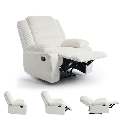 Fauteuil inclinable manuel classique rembourré en velours côtelé