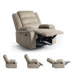 Fauteuil inclinable manuel classique rembourré en velours côtelé