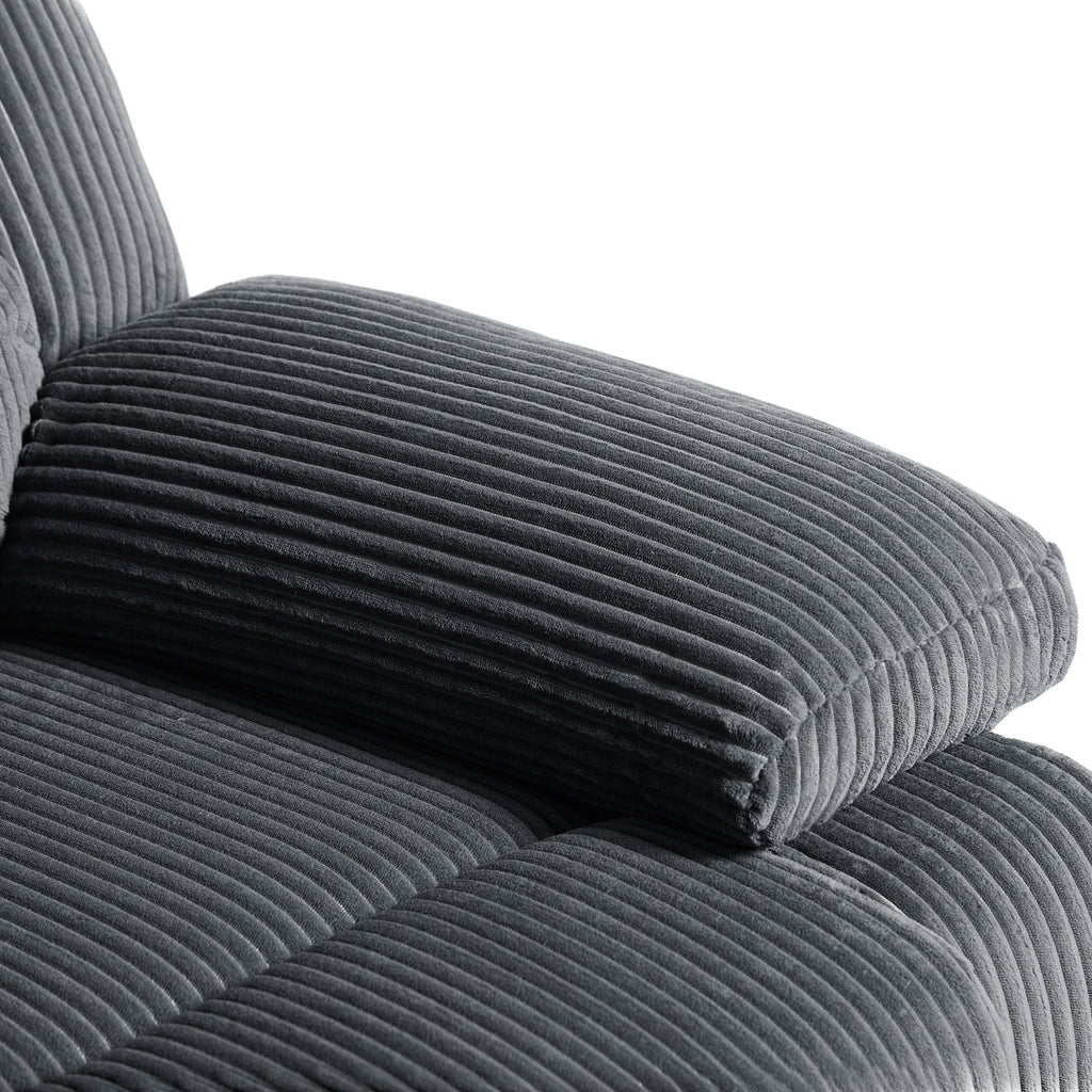 Fauteuil inclinable manuel classique rembourré en velours côtelé