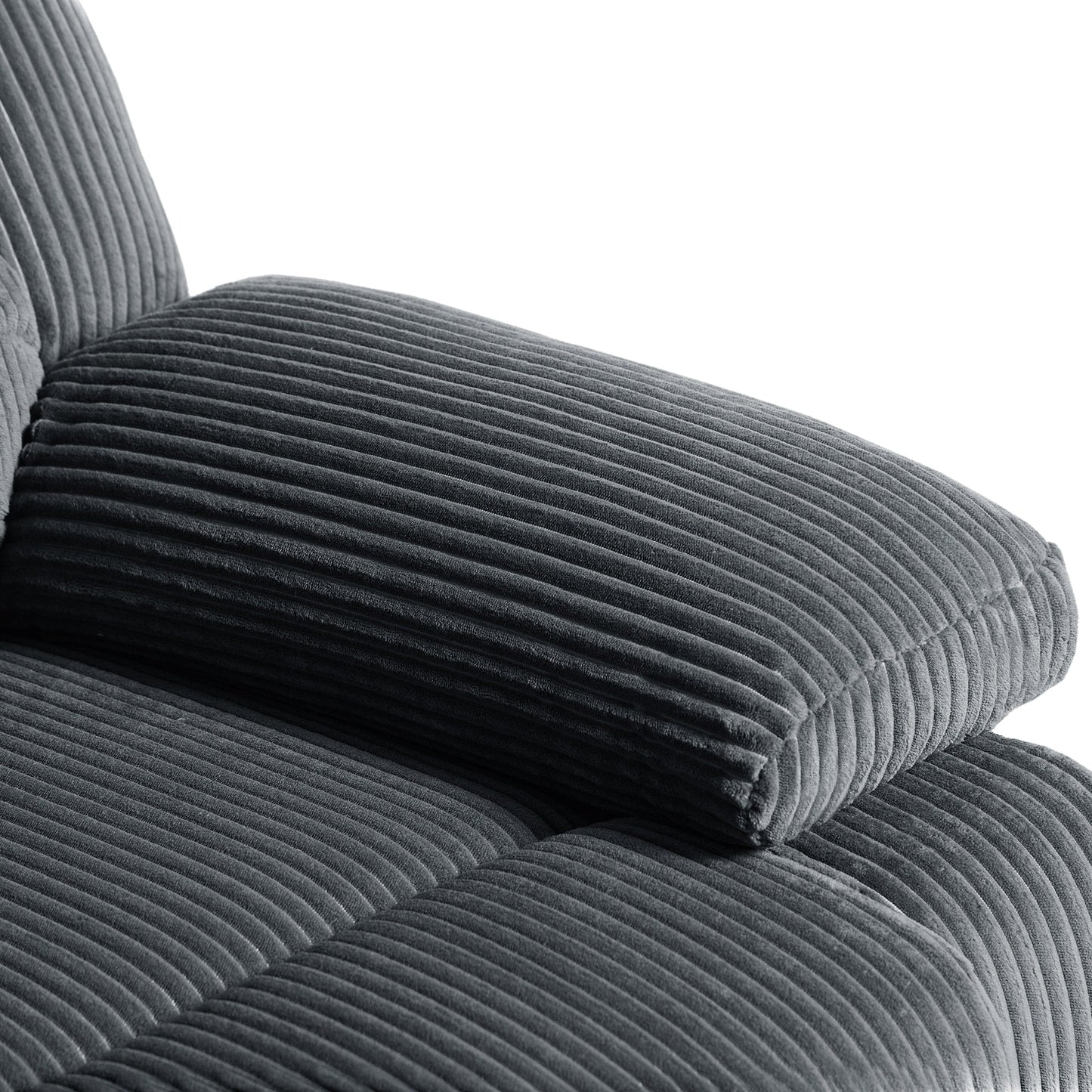 Fauteuil inclinable manuel classique rembourré en velours côtelé