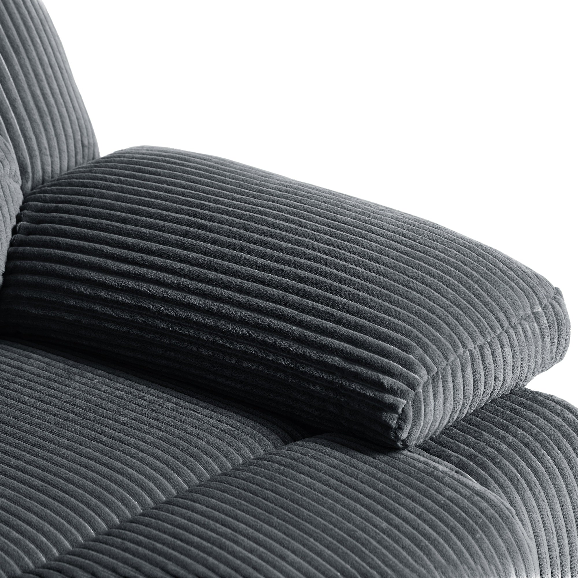 Fauteuil inclinable manuel classique rembourré en velours côtelé