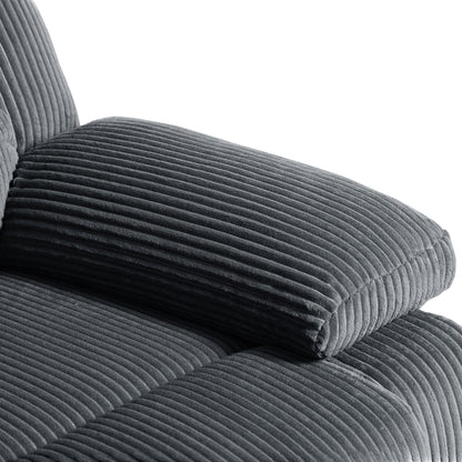 Fauteuil inclinable manuel classique rembourré en velours côtelé