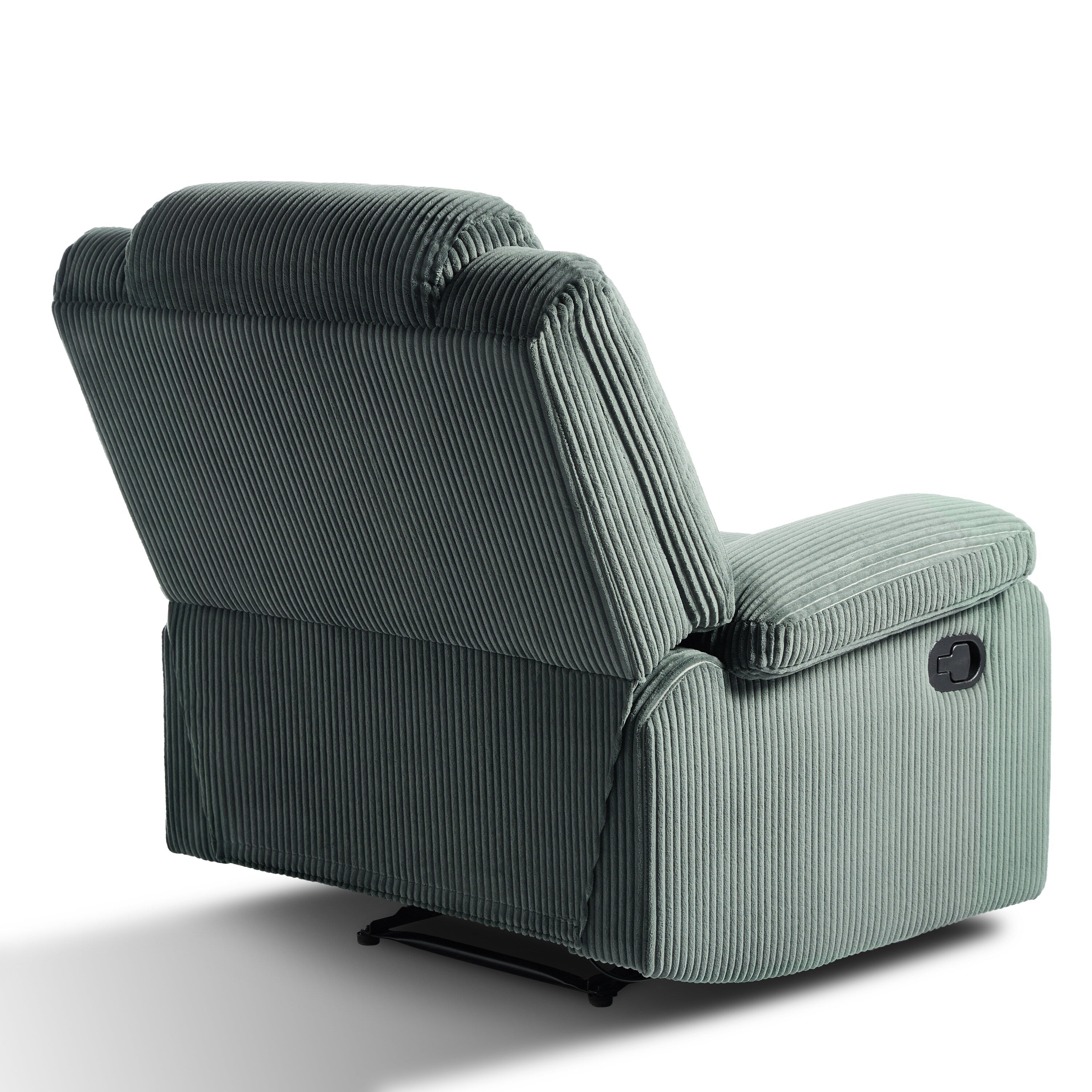 Fauteuil inclinable manuel classique rembourré en velours côtelé