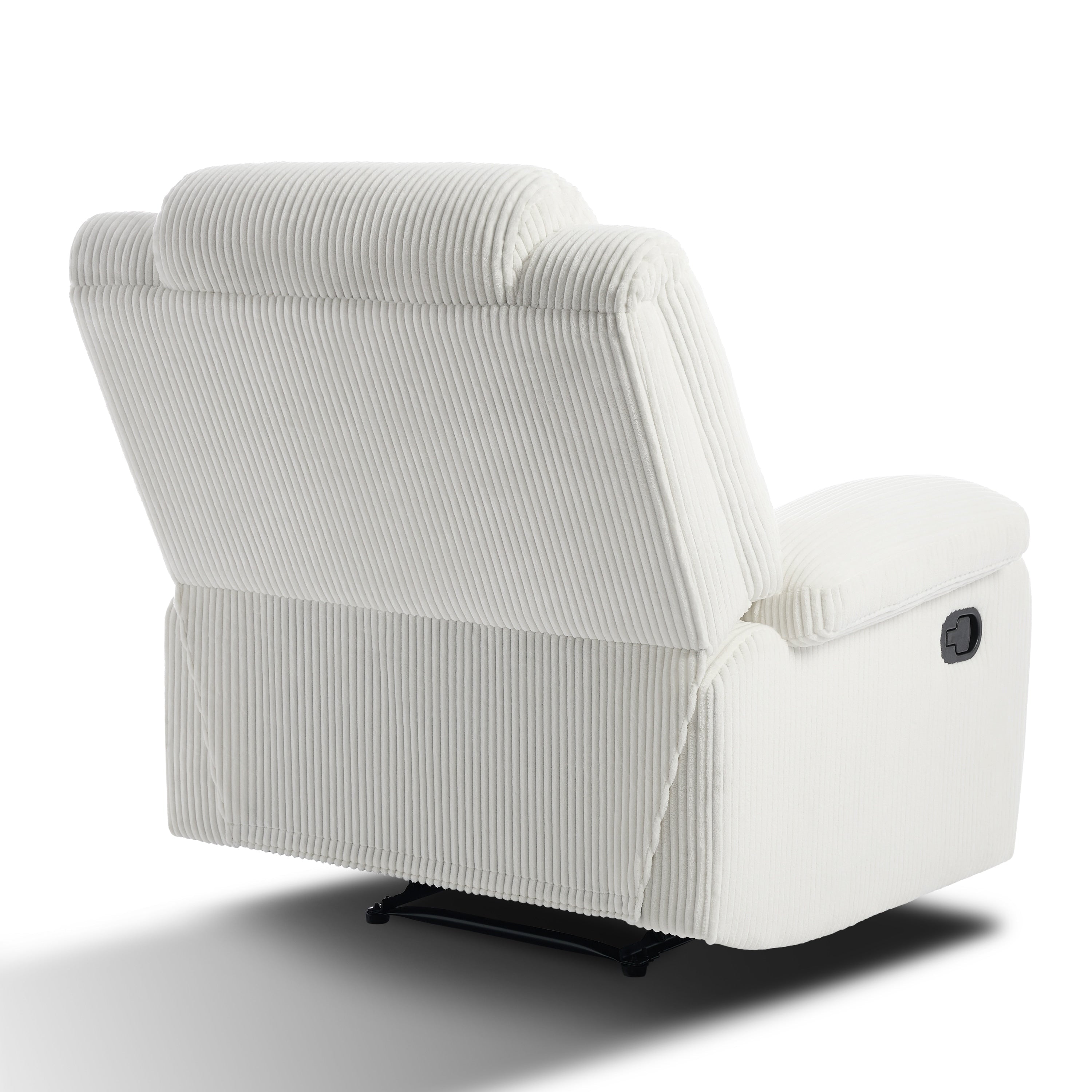 Fauteuil inclinable manuel classique rembourré en velours côtelé