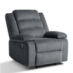 Fauteuil inclinable manuel classique rembourré en velours côtelé