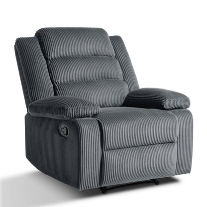 Fauteuil inclinable manuel classique rembourré en velours côtelé