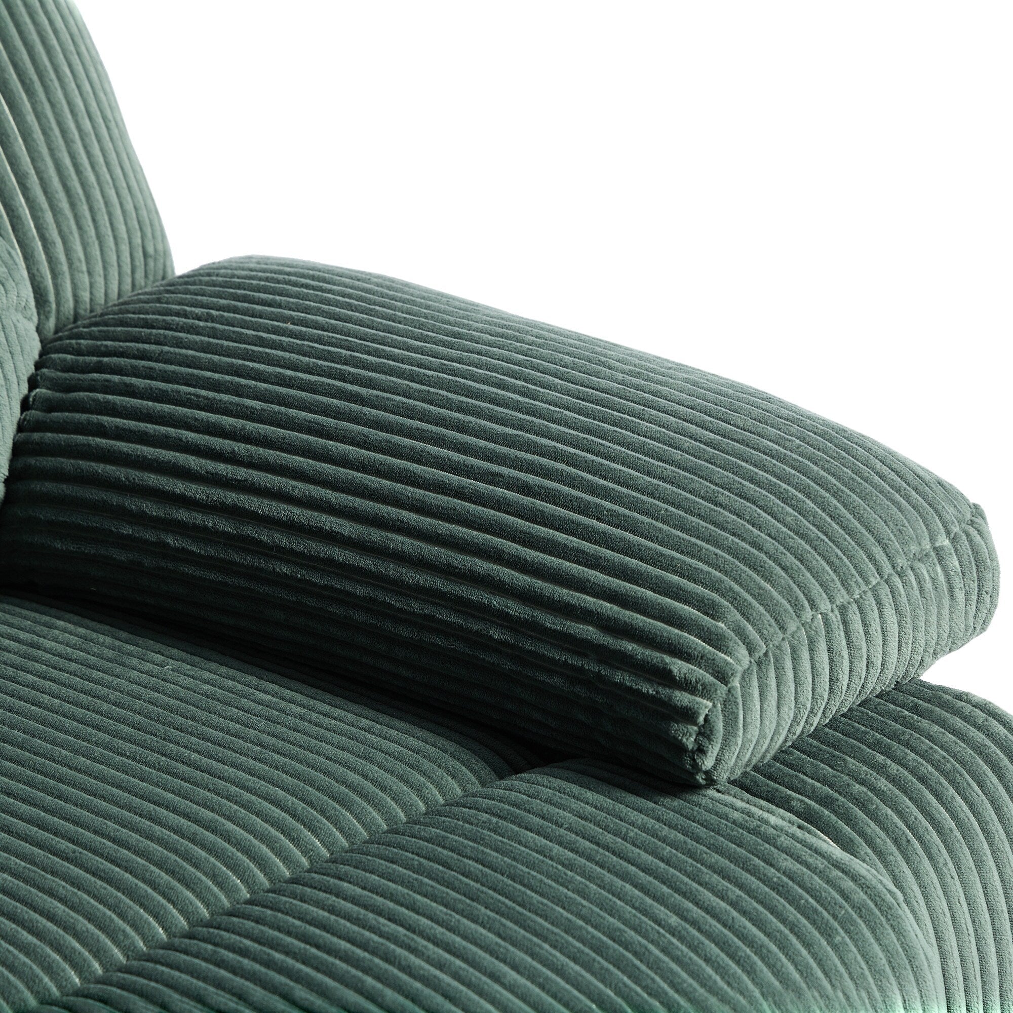 Fauteuil inclinable manuel classique rembourré en velours côtelé