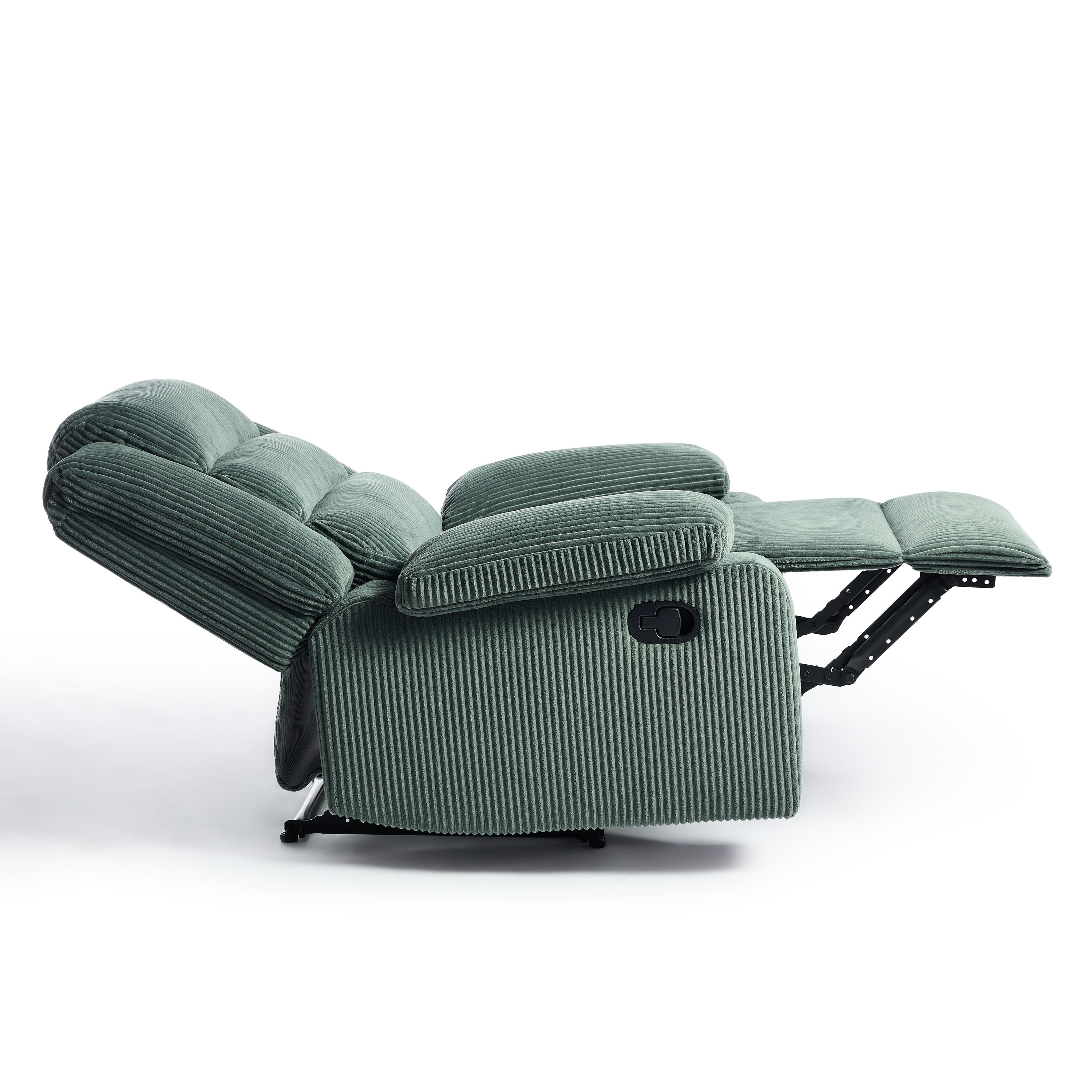 Fauteuil inclinable manuel classique rembourré en velours côtelé