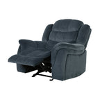 Fauteuil inclinable au design classique, tissu peluche gris acier