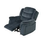 Fauteuil inclinable au design classique, tissu peluche gris acier