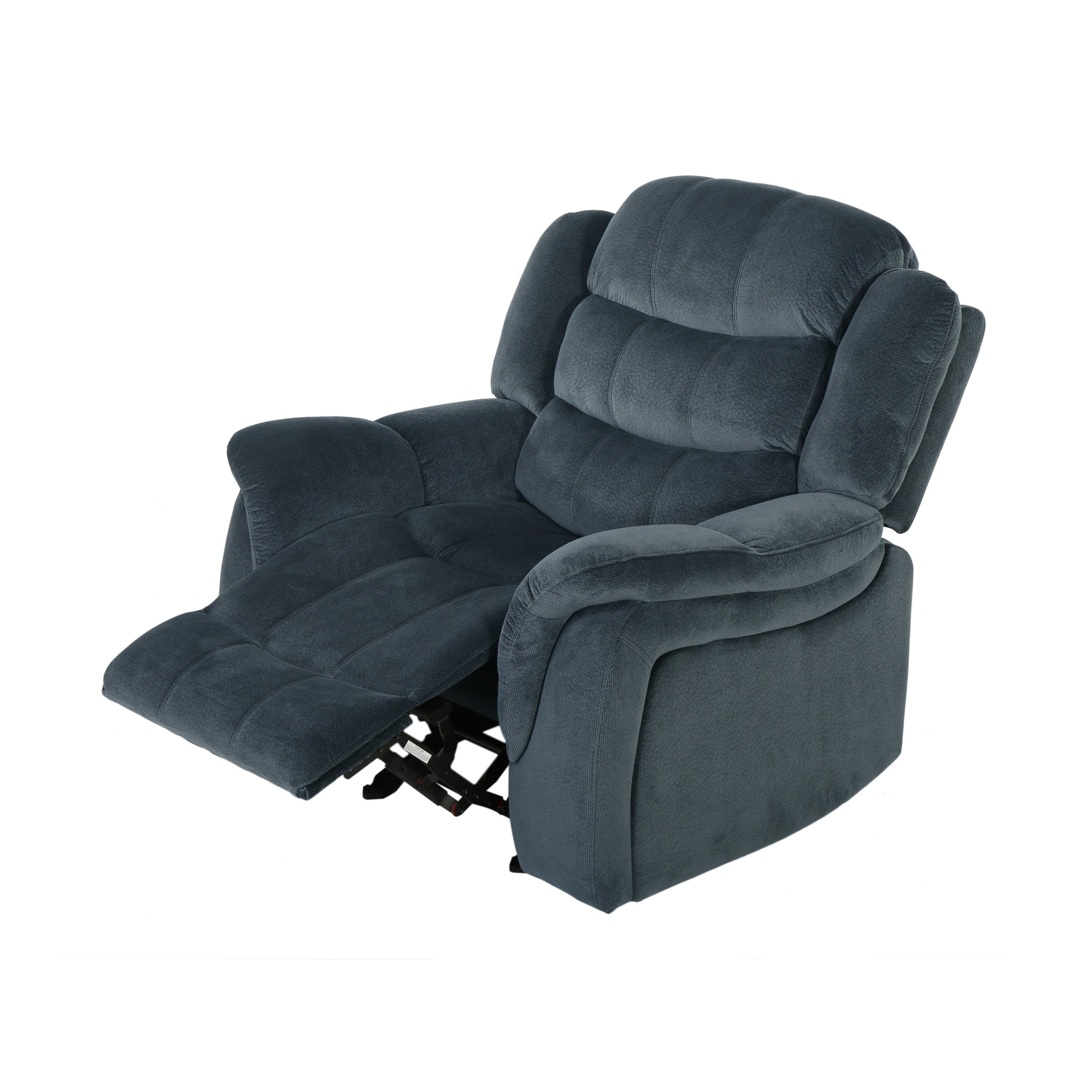 Fauteuil inclinable au design classique, tissu peluche gris acier