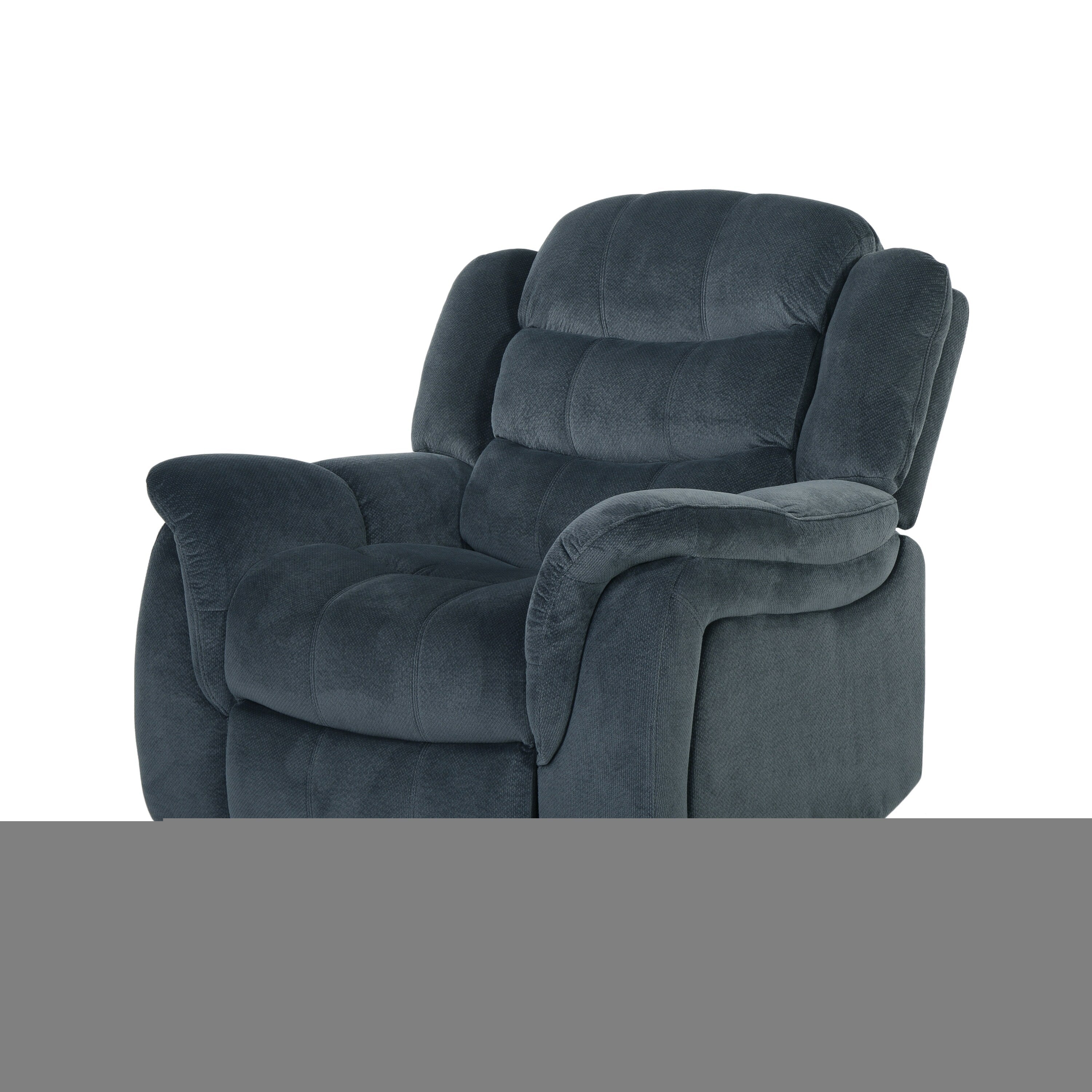 Fauteuil inclinable au design classique, tissu peluche gris acier