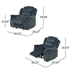 Fauteuil inclinable au design classique, tissu peluche gris acier