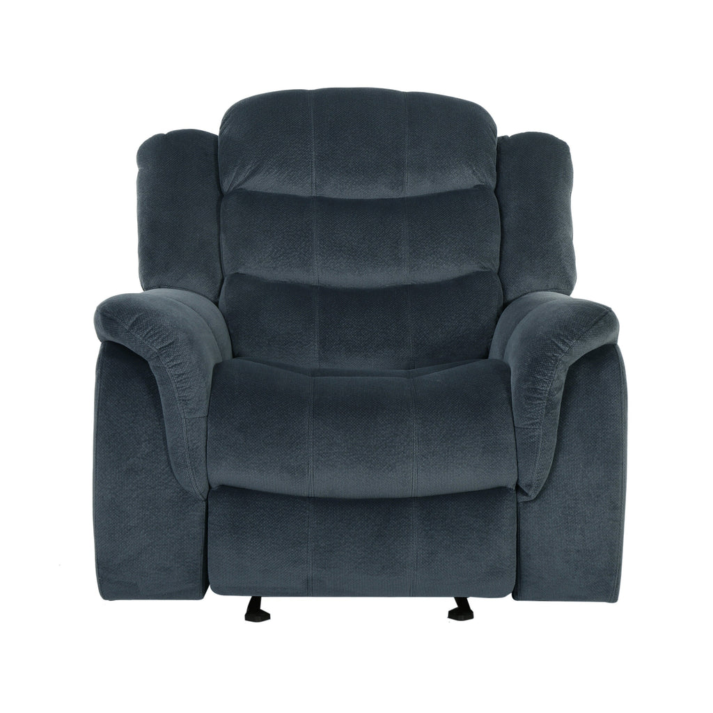 Fauteuil inclinable au design classique, tissu peluche gris acier