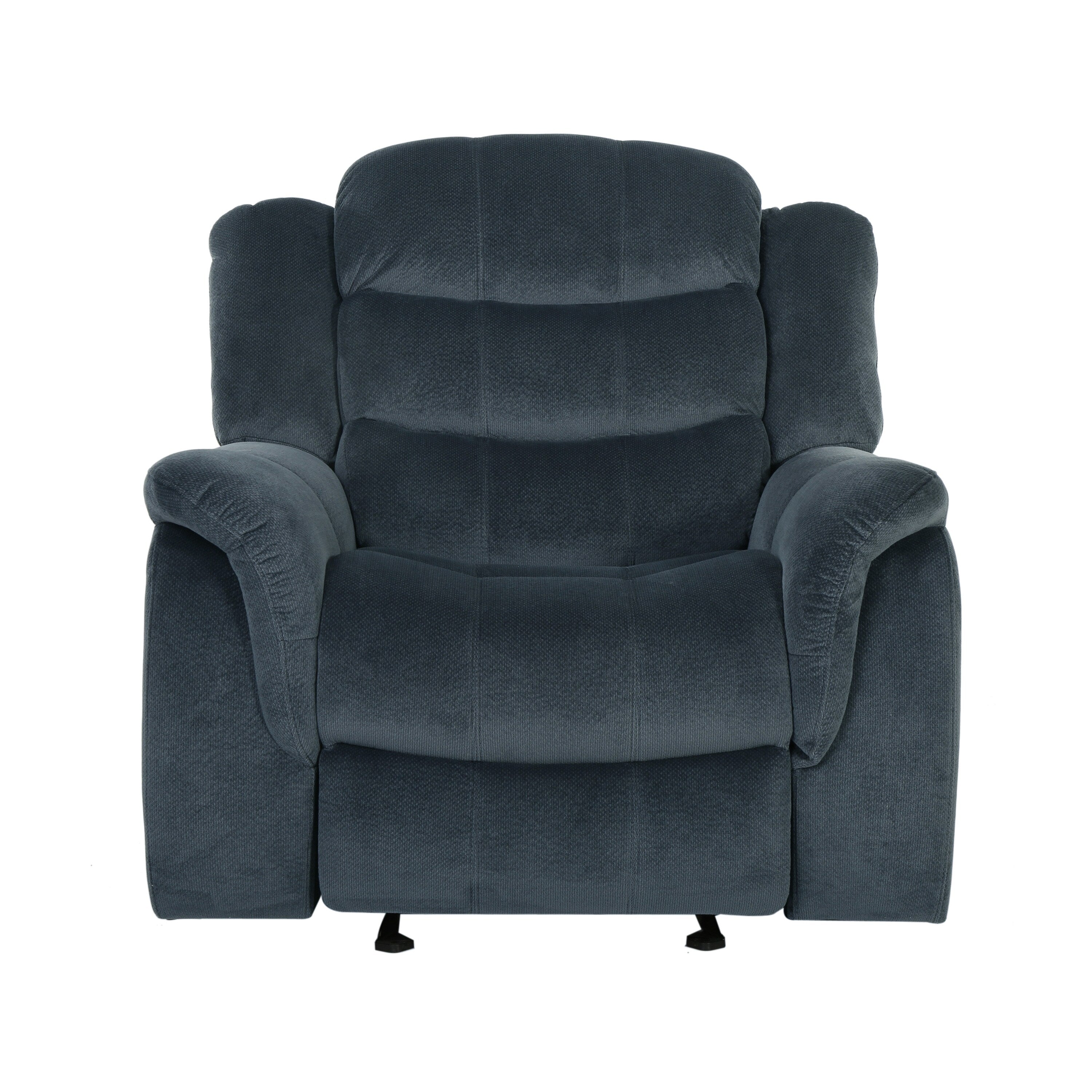 Fauteuil inclinable au design classique, tissu peluche gris acier