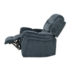 Fauteuil inclinable au design classique, tissu peluche gris acier