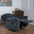 Fauteuil inclinable au design classique, tissu peluche gris acier