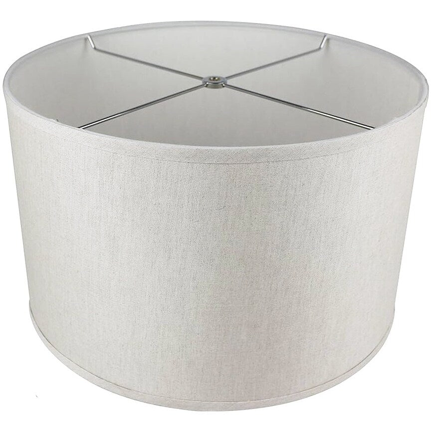 Abat-jour tambour classique en lin lisse, taille inférieure : 8 à 16