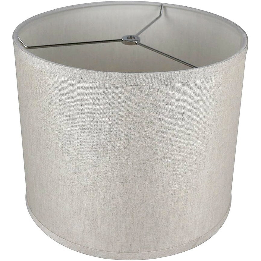 Abat-jour tambour classique en lin lisse, taille inférieure : 8 à 16