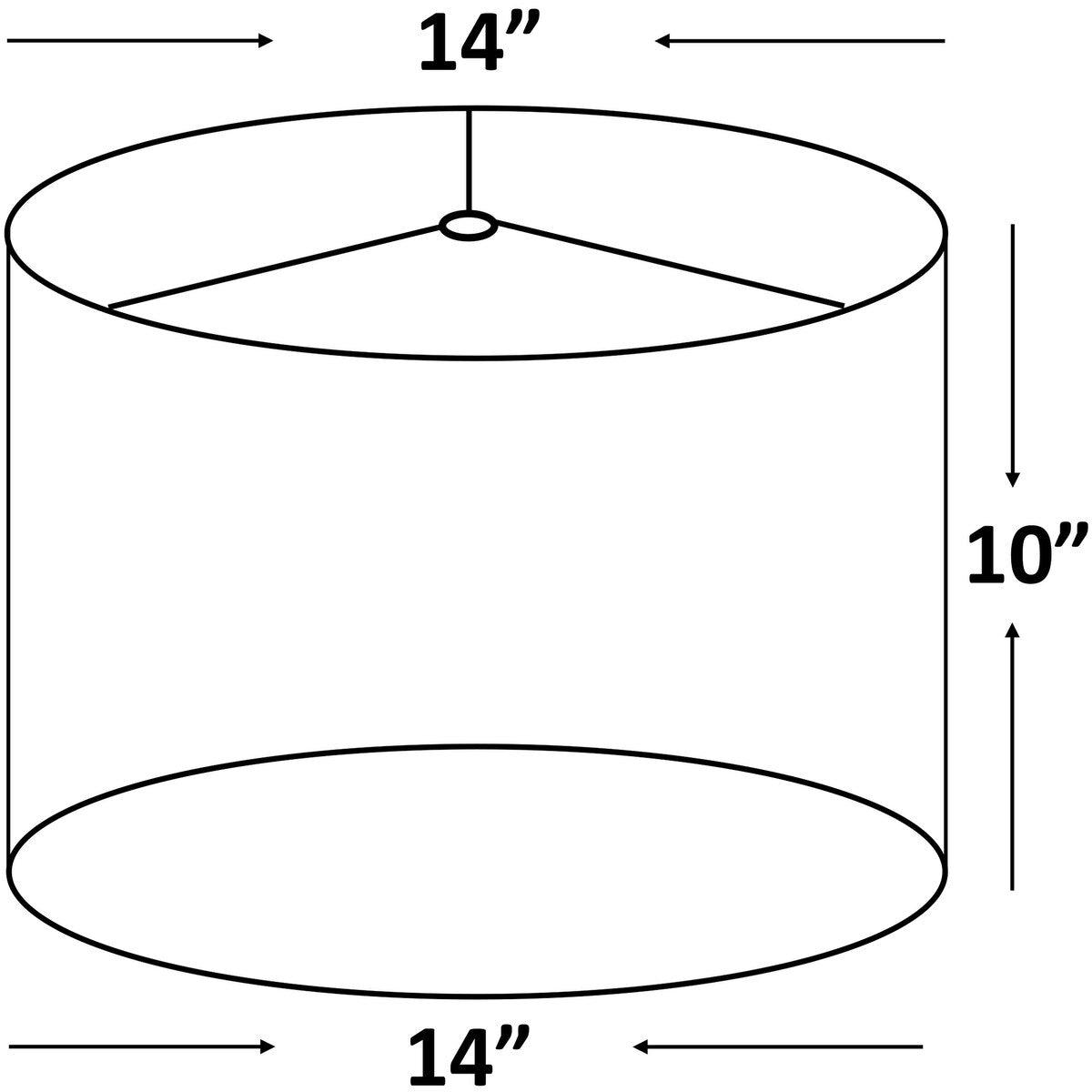 Abat-jour tambour classique en lin lisse, taille inférieure : 8 à 16