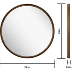 Miroir mural rond classique avec cadre en bois
