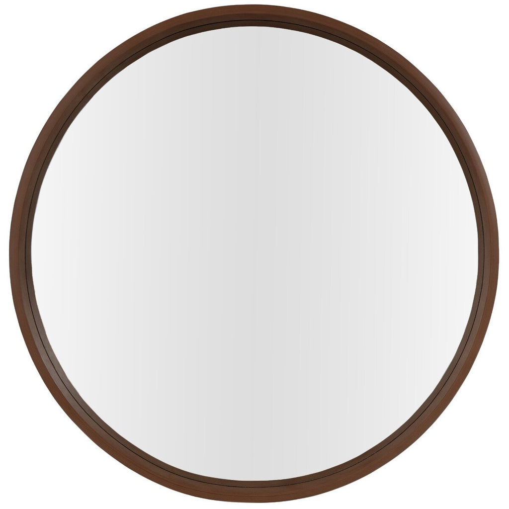 Miroir mural rond classique avec cadre en bois