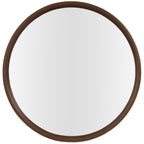 Miroir mural rond classique avec cadre en bois