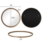 Miroir mural rond classique avec cadre en bois