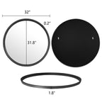 Miroir mural rond classique avec cadre en bois