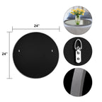 Miroir mural rond classique avec cadre en bois