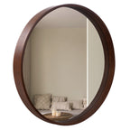 Miroir mural rond classique avec cadre en bois