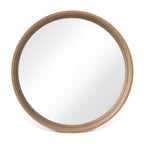 Miroir mural rond classique avec cadre en bois