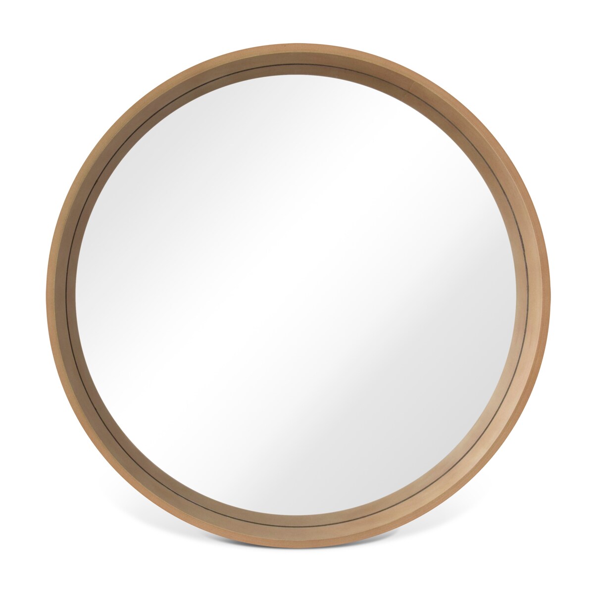 Miroir mural rond classique avec cadre en bois