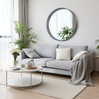 Miroir mural rond classique avec cadre en bois