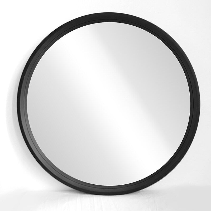 Miroir mural rond classique avec cadre en bois