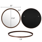 Miroir mural rond classique avec cadre en bois