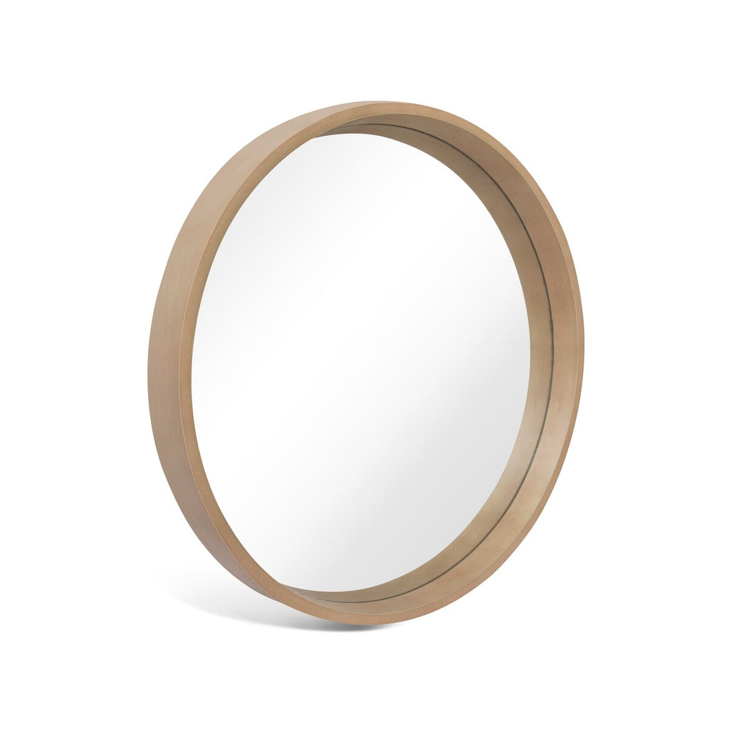Miroir mural rond classique avec cadre en bois