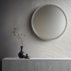 Miroir mural rond classique avec cadre en bois