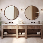 Miroir mural rond classique avec cadre en bois