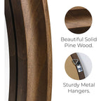 Miroir mural rond classique avec cadre en bois